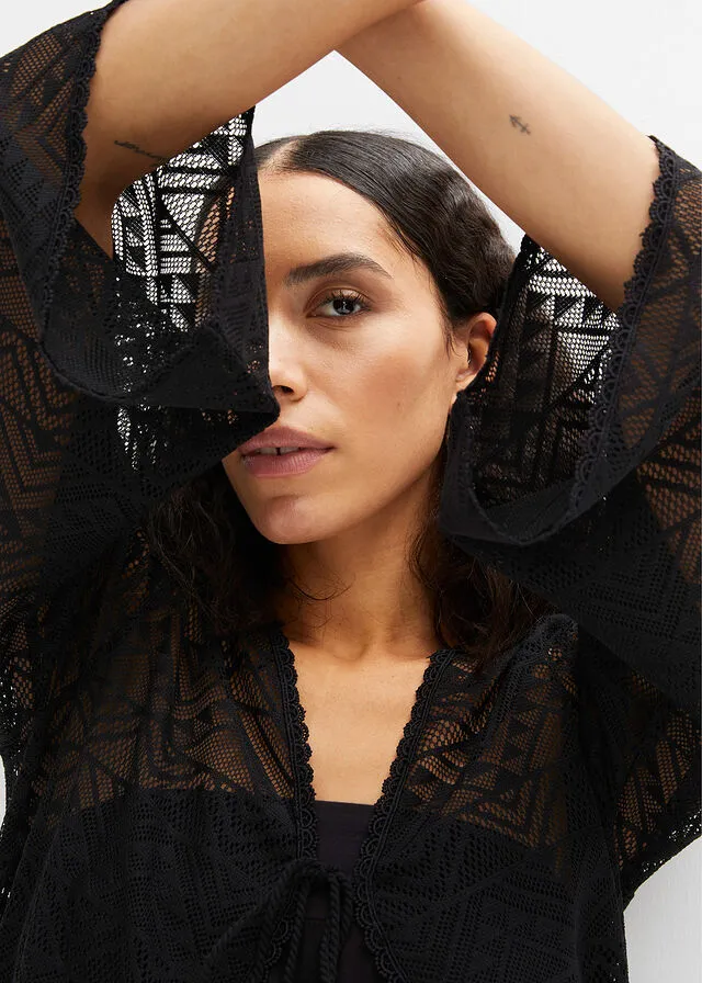 Chaqueta larga Negro