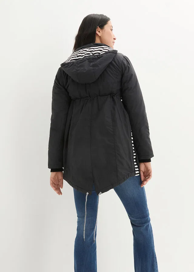 CHAQUETA PREMAMá/PARA BEBé NEGROBLANCO