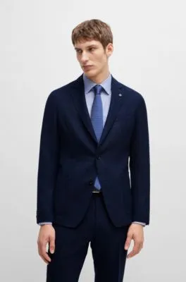 Chaqueta slim fit en tejido elástico jaspeado