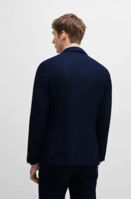 Chaqueta slim fit en tejido elástico jaspeado