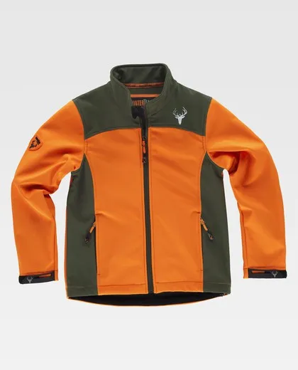 Chaqueta Workshell para niño Naranja / Verde Caza