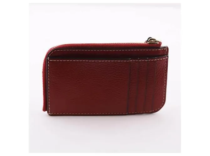 Chloé Porta tarjetas de cuero Roja 