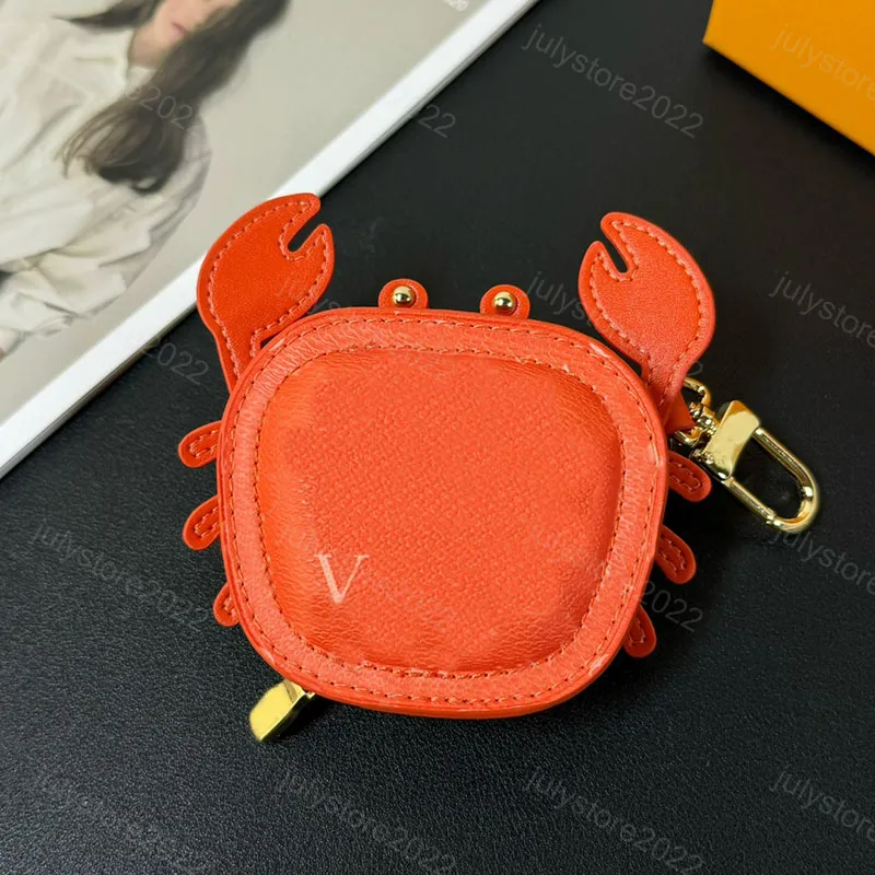 Colgante de cangrejo desigenr llaveros encanto de bolsas para mujeres cartas de cuero para hombres Lanyards de lujo airpods estu