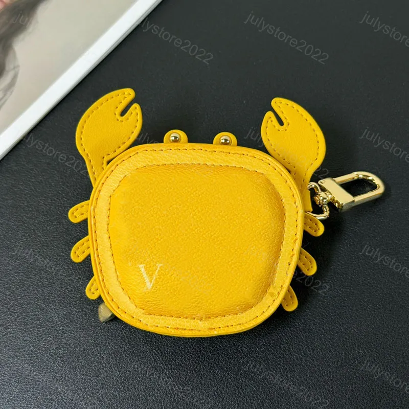 Colgante de cangrejo desigenr llaveros encanto de bolsas para mujeres cartas de cuero para hombres Lanyards de lujo airpods estu