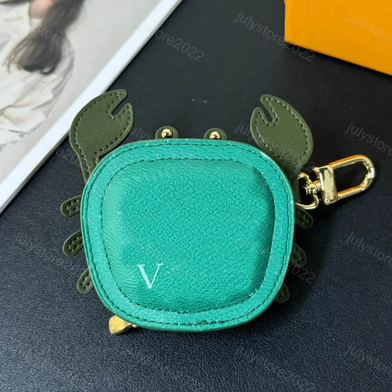 Colgante de cangrejo desigenr llaveros encanto de bolsas para mujeres cartas de cuero para hombres Lanyards de lujo airpods estu