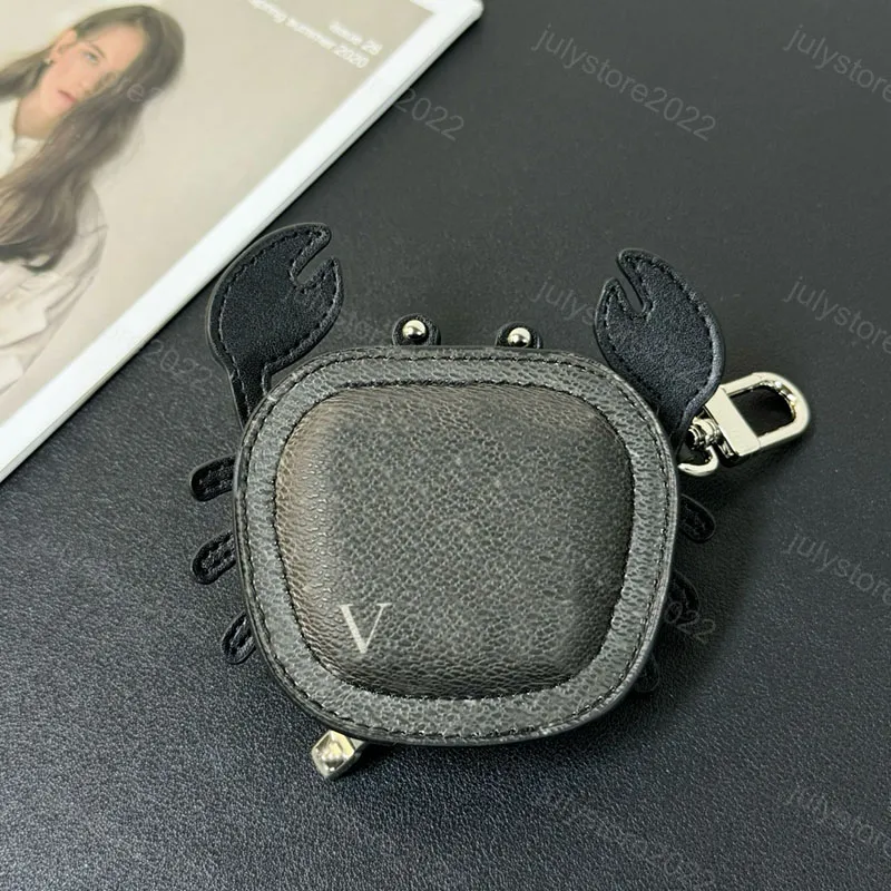 Colgante de cangrejo desigenr llaveros encanto de bolsas para mujeres cartas de cuero para hombres Lanyards de lujo airpods estu
