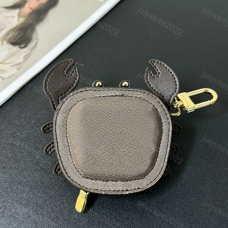 Colgante de cangrejo desigenr llaveros encanto de bolsas para mujeres cartas de cuero para hombres Lanyards de lujo airpods estu