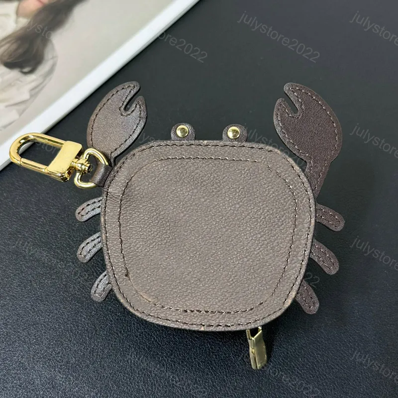Colgante de cangrejo desigenr llaveros encanto de bolsas para mujeres cartas de cuero para hombres Lanyards de lujo airpods estu