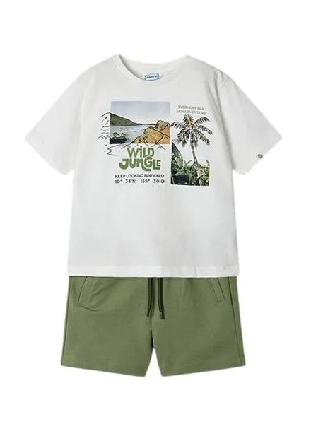 Conjunto Mayoral 2 Piezas Bermuda Iguana Para Niño