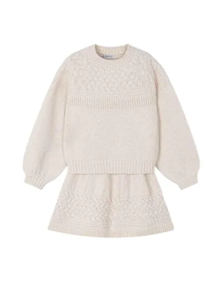 Conjunto Mayoral Falda Tricot Beige para Niña