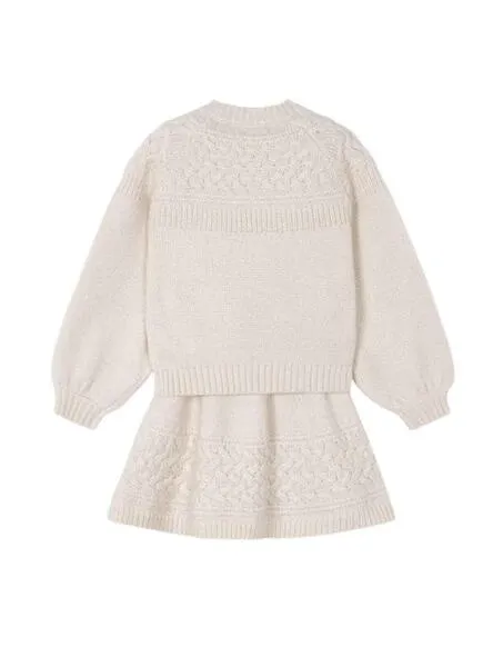 Conjunto Mayoral Falda Tricot Beige para Niña