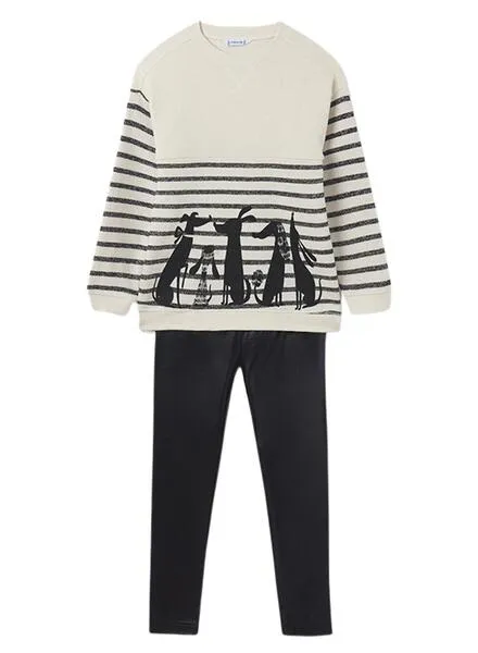 Conjunto Mayoral Leggings Sudadera para Niña Negro