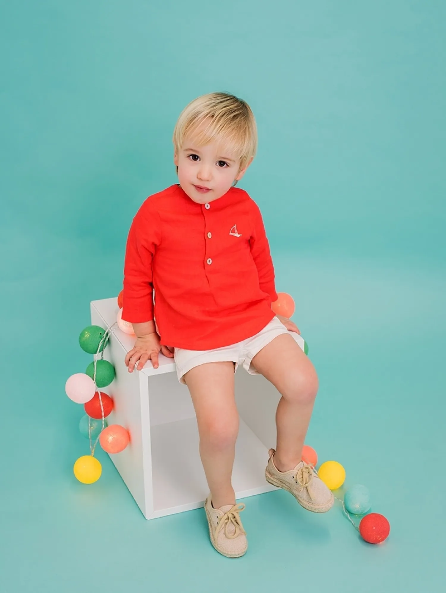 Conjunto para niño camisa y pantalon corto. Foque