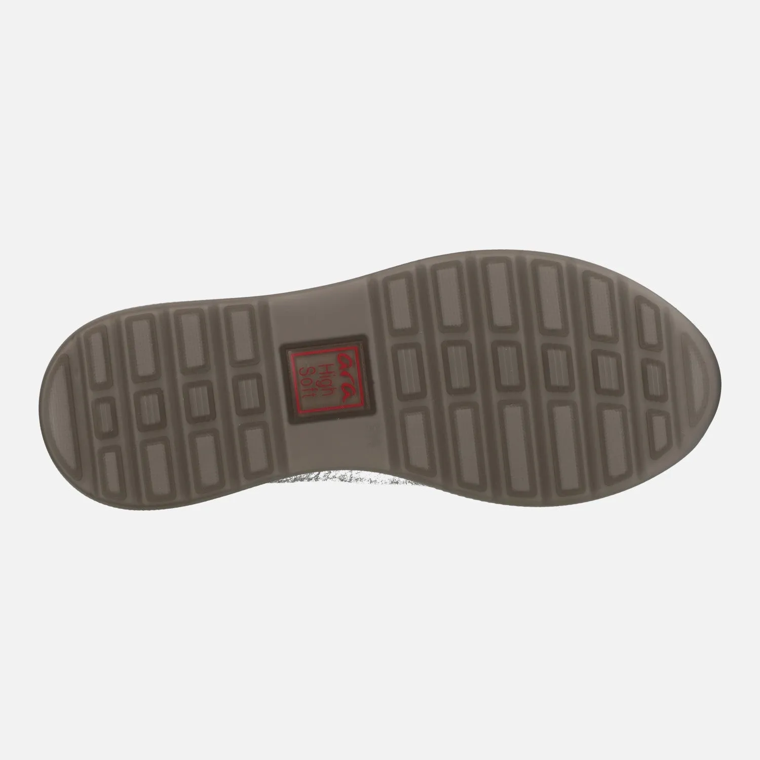 Deportivas Ara en piel metalizada plata con cremallera lateral