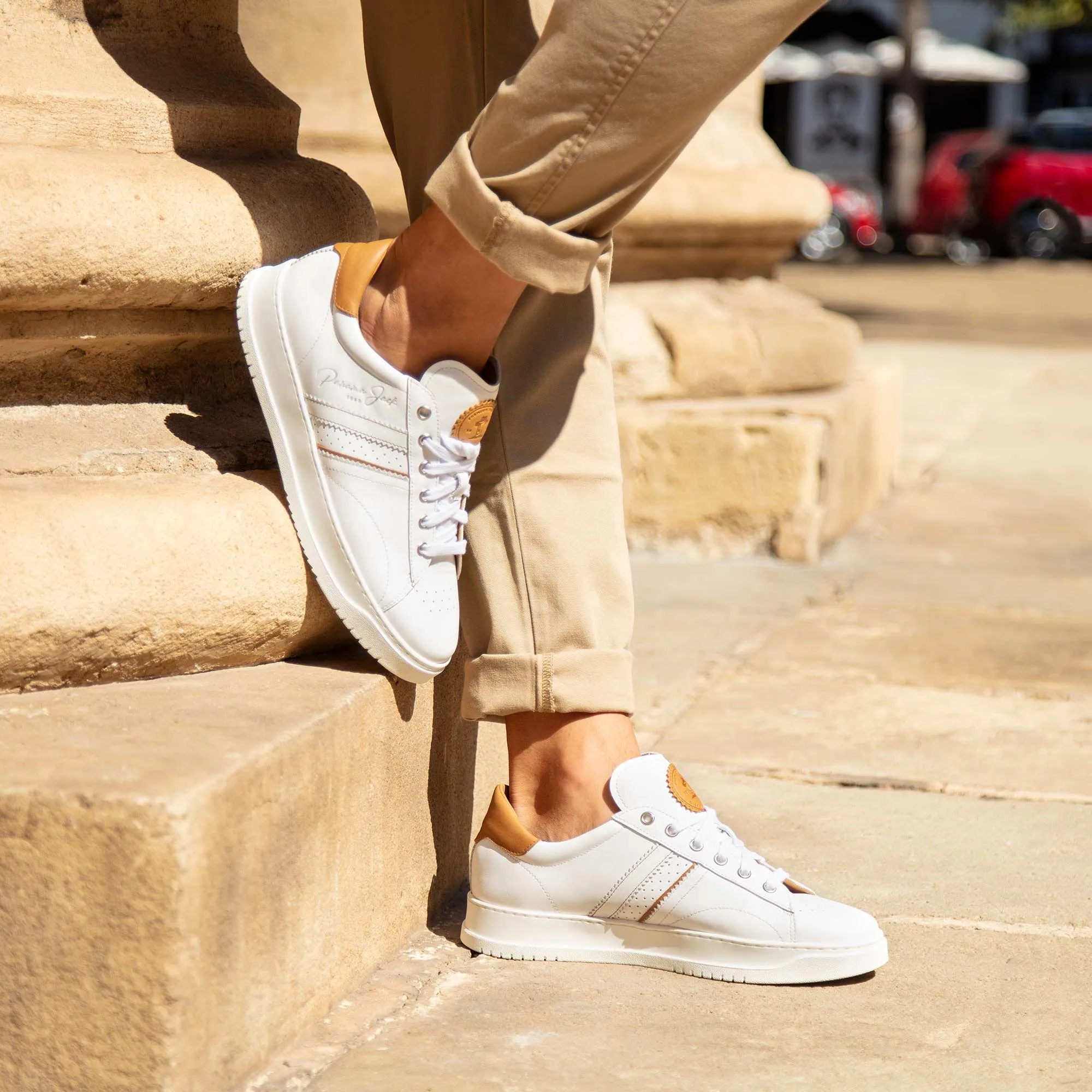 Deportivas blancas de piel para hombre Game