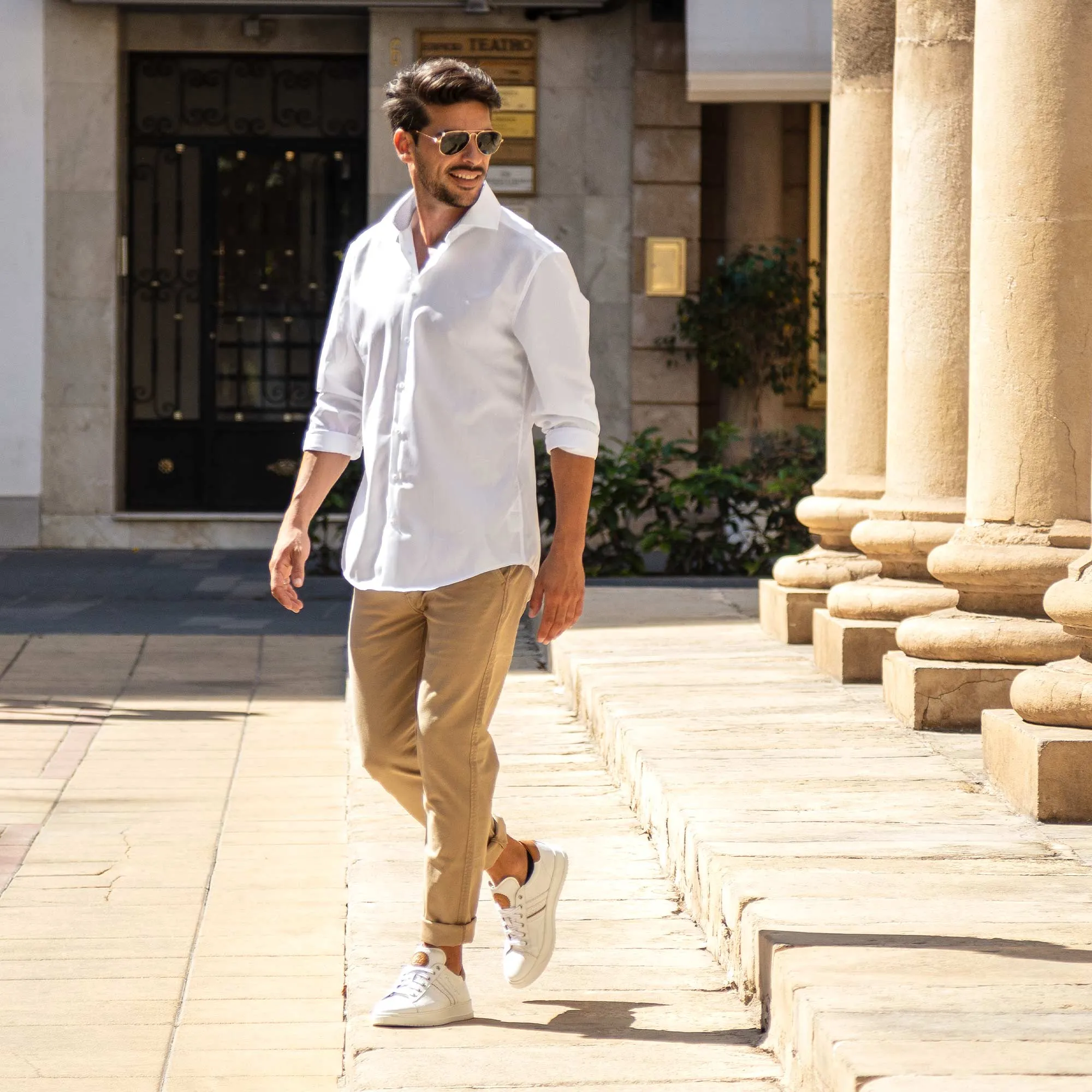 Deportivas blancas de piel para hombre Game
