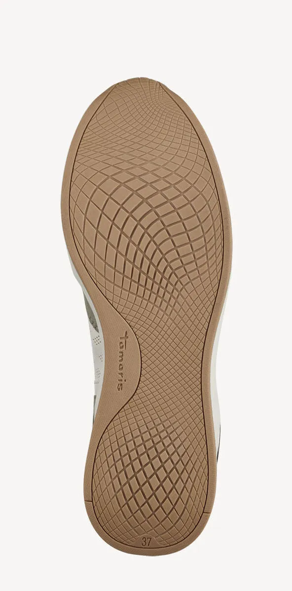 Deportivas con cremallera lateral en combinado pistacho