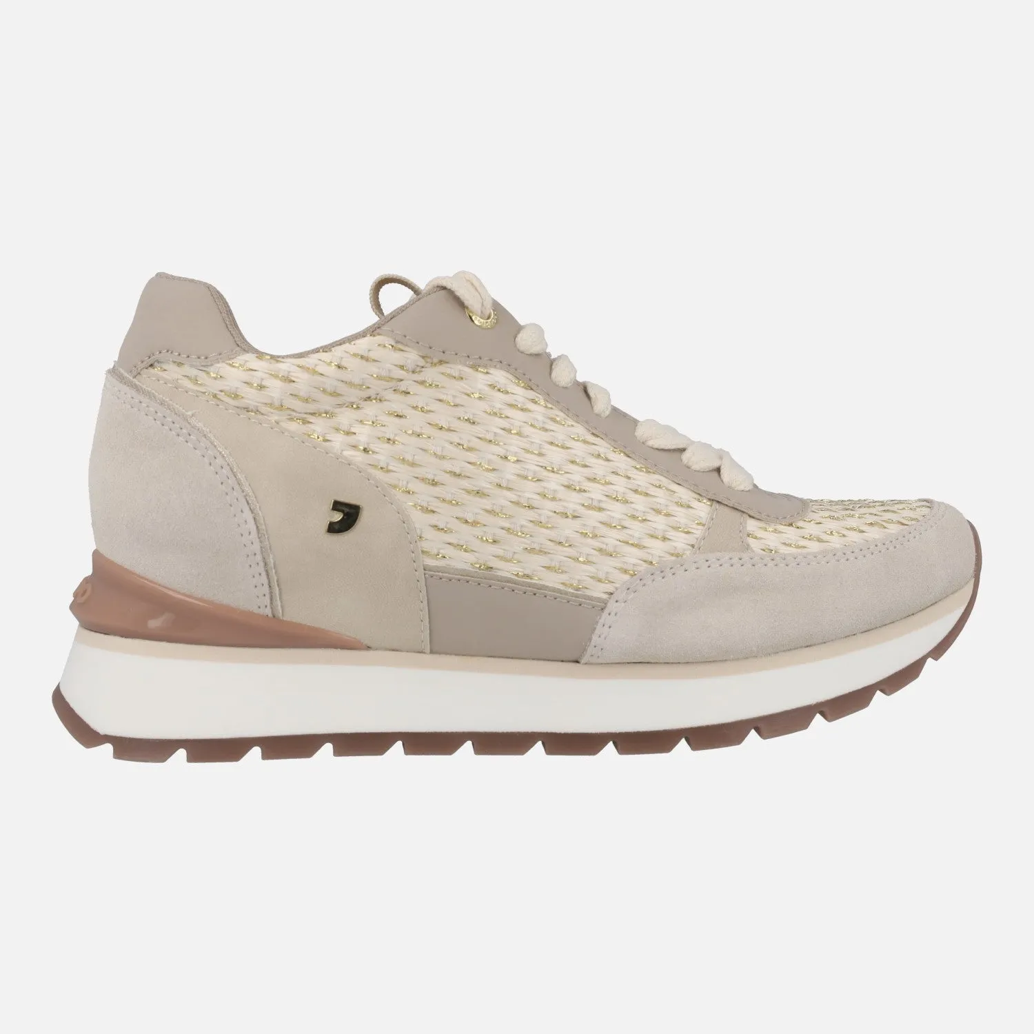 Deportivas con cuña interior Hekal en acabado rafia