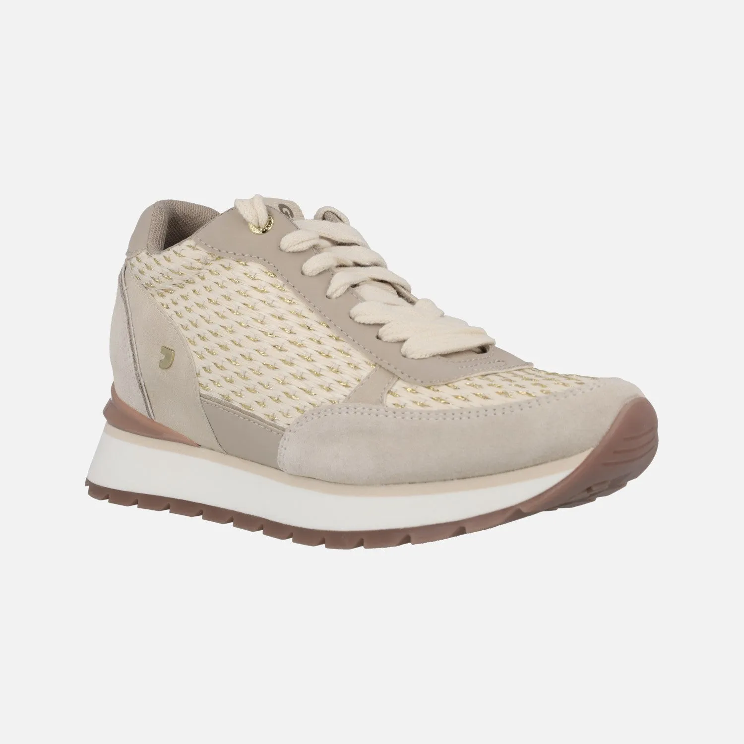 Deportivas con cuña interior Hekal en acabado rafia