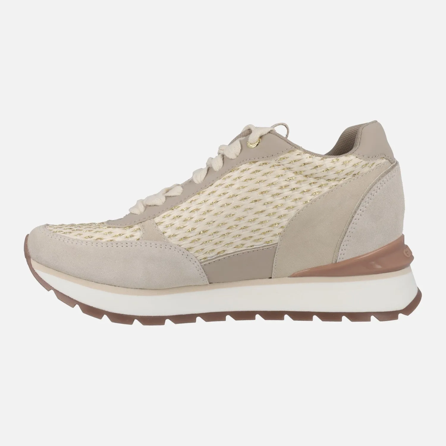 Deportivas con cuña interior Hekal en acabado rafia