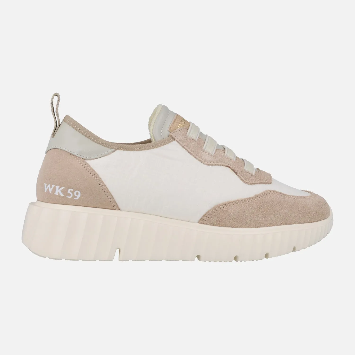 Deportivas Concordia en combinado blanco y beige
