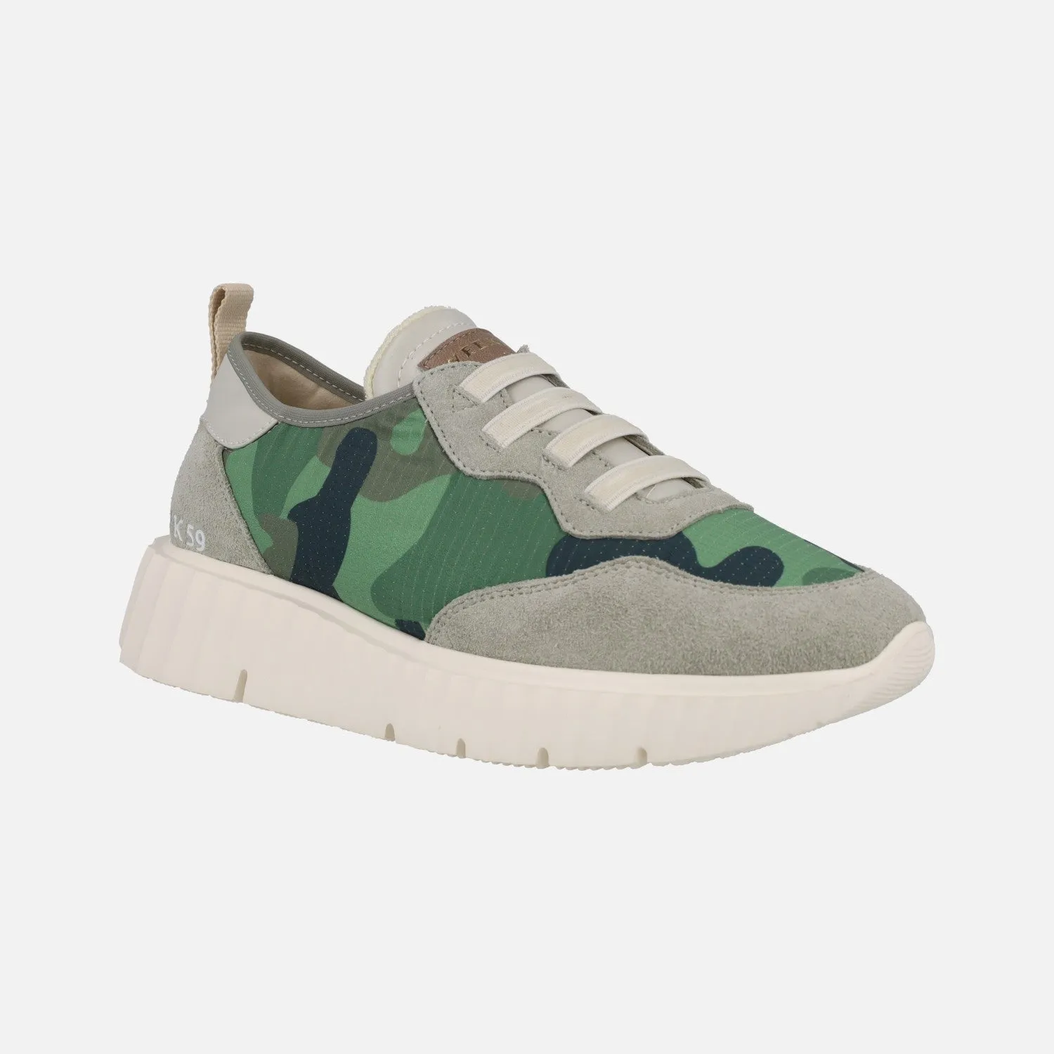 Deportivas Concordia en tejido camuflaje verde