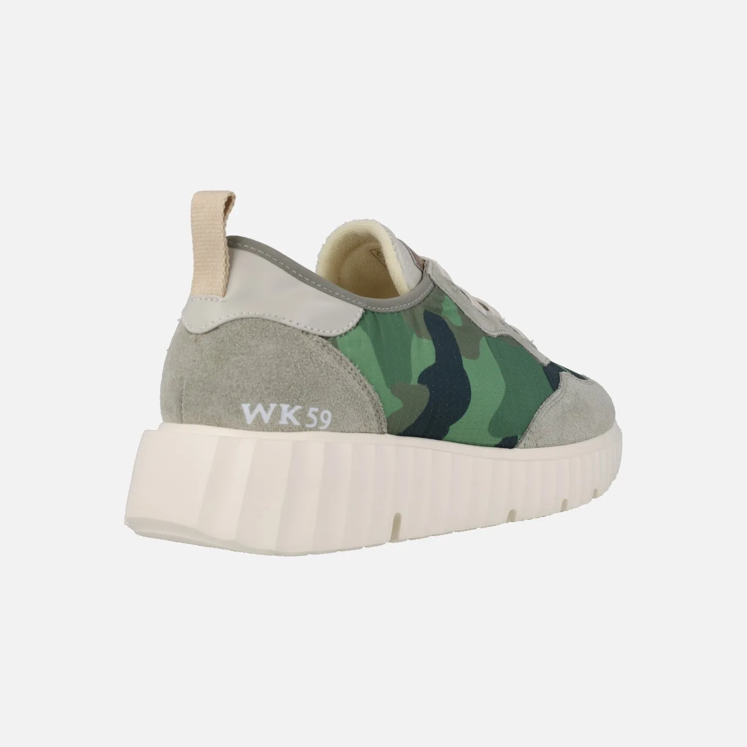 Deportivas Concordia en tejido camuflaje verde
