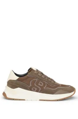 Deportivas de mezcla de materiales con monograma Double B