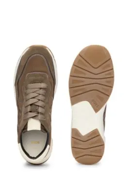 Deportivas de mezcla de materiales con monograma Double B