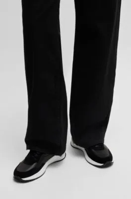 Deportivas de piel con talón de ante