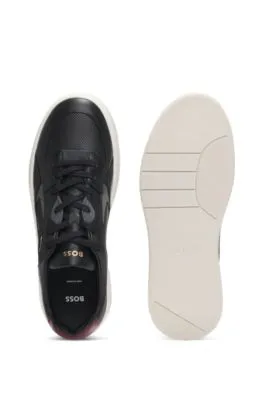 Deportivas de piel mixta con empeine a capas