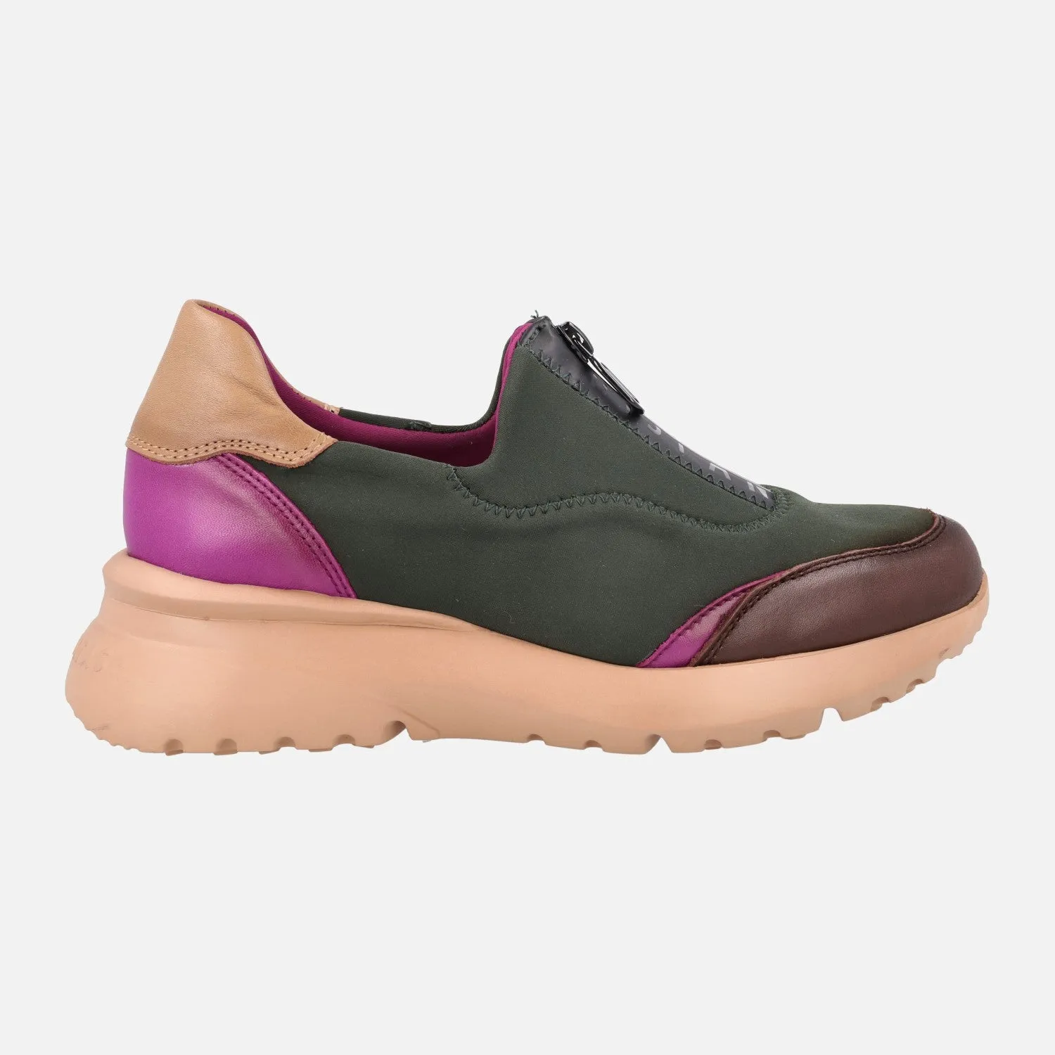 Deportivas Hispanitas Polinesia en combinado verde y magenta