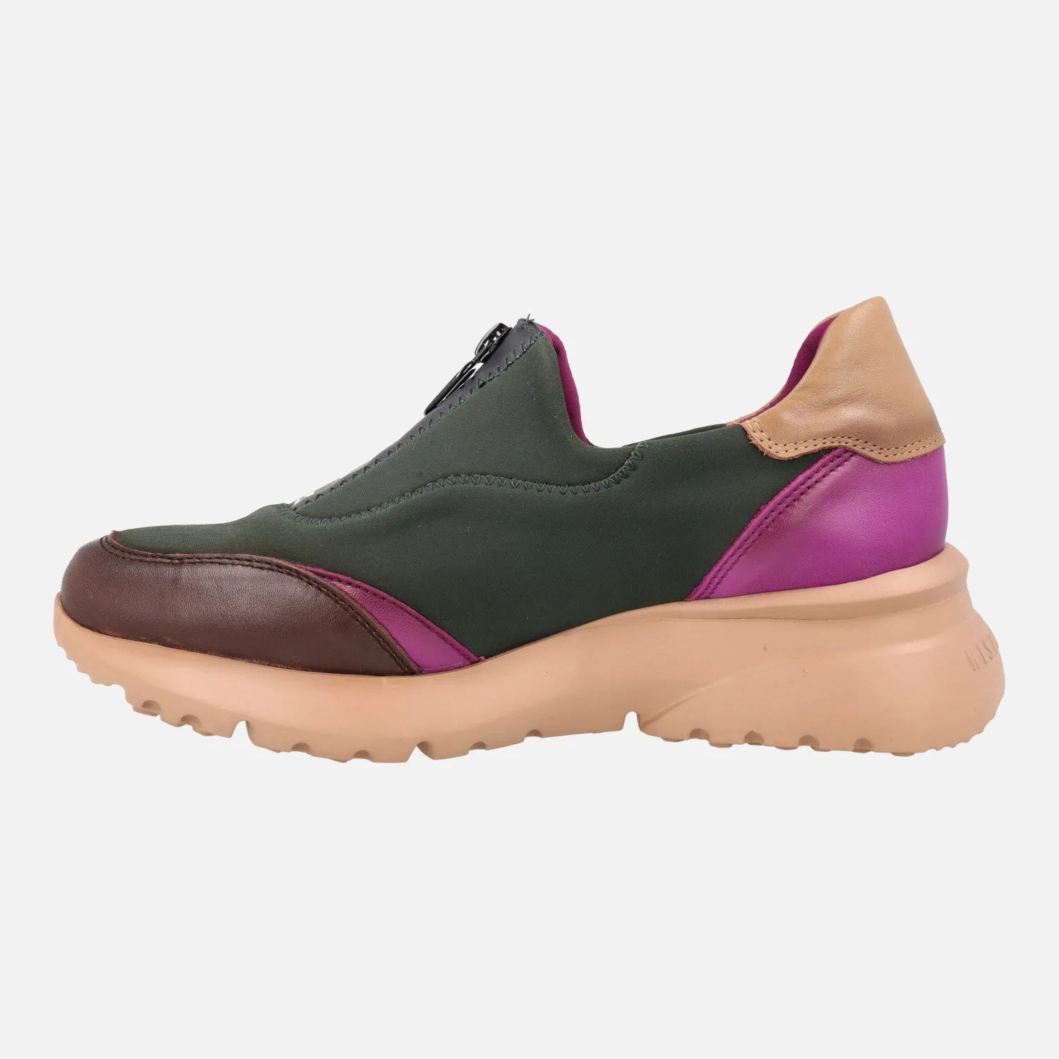 Deportivas Hispanitas Polinesia en combinado verde y magenta
