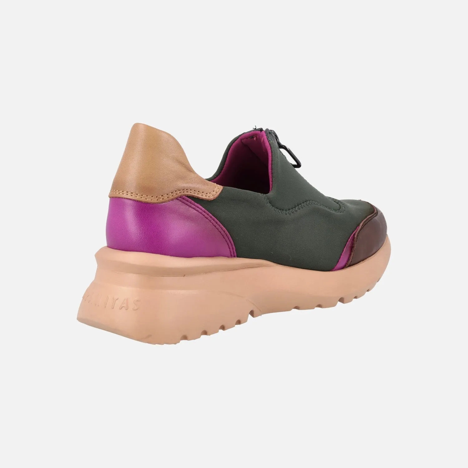 Deportivas Hispanitas Polinesia en combinado verde y magenta
