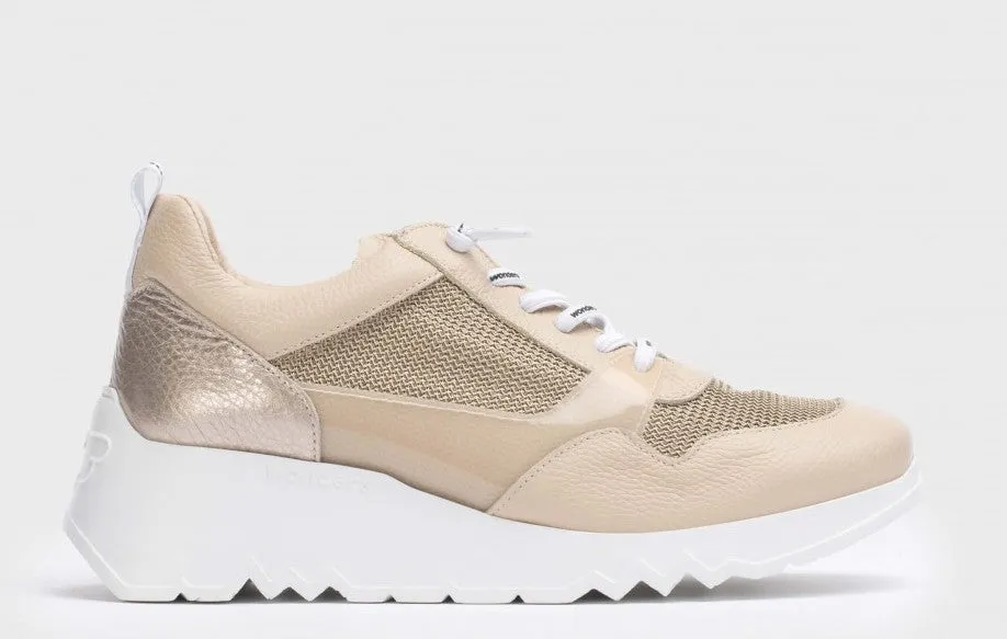 Deportivas multimaterial Suki Natural Beige