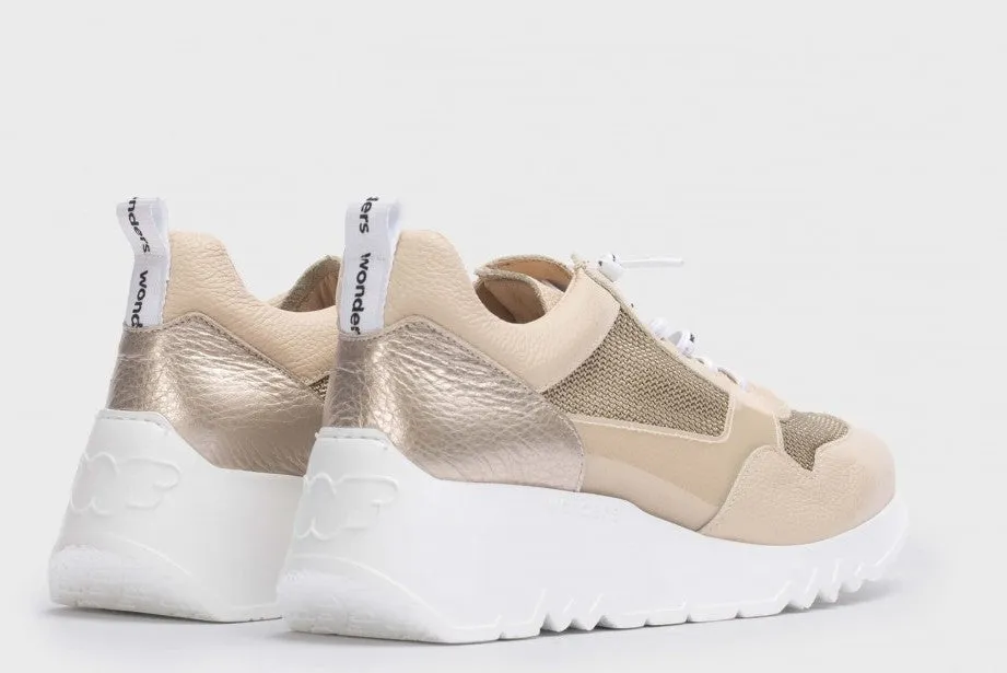 Deportivas multimaterial Suki Natural Beige