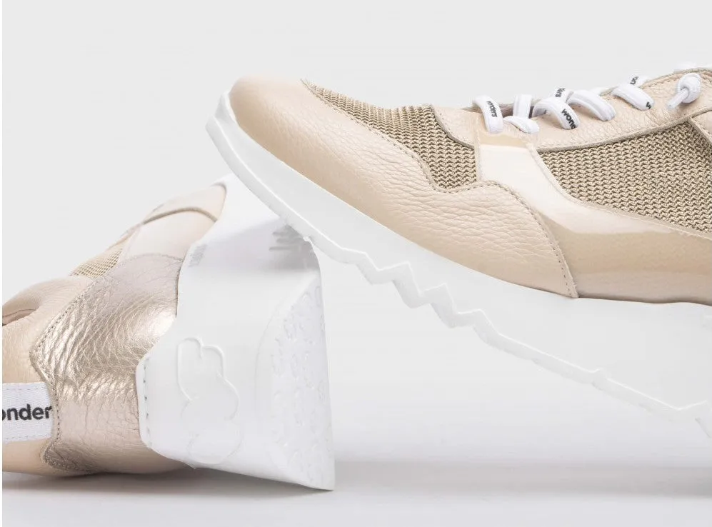 Deportivas multimaterial Suki Natural Beige