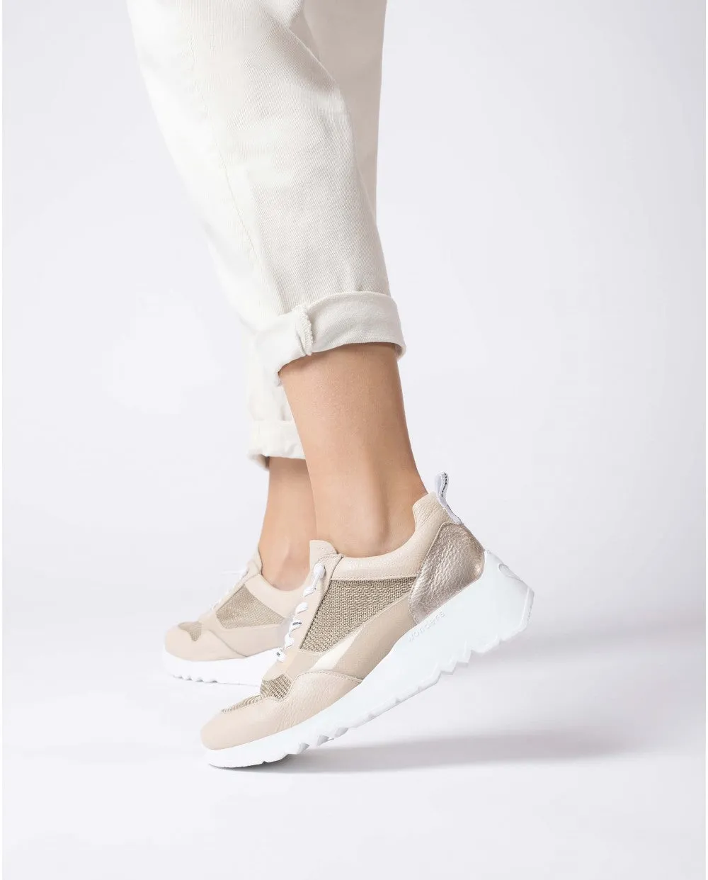 Deportivas multimaterial Suki Natural Beige