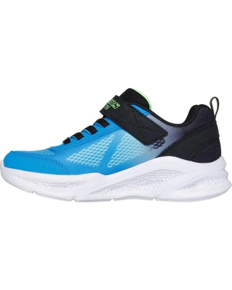 Deportivas SKECHERS  de Niña y Niño ZAPATILLA NINO 401495L BKBL Y NEGRA LUCES  AZUL