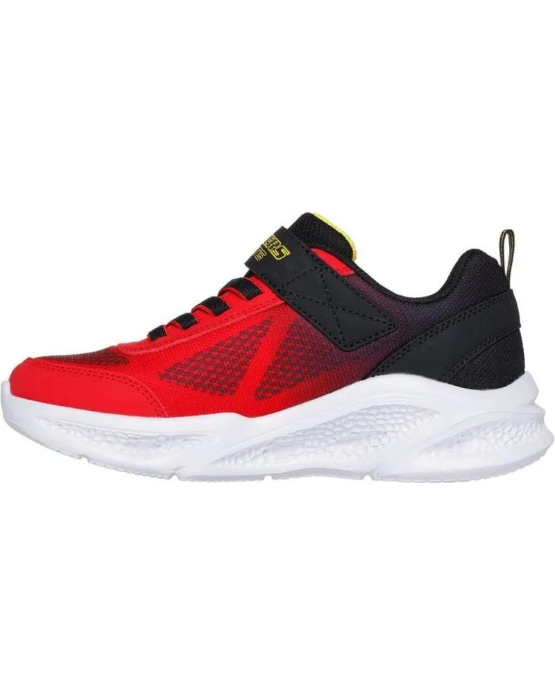 Deportivas SKECHERS  de Niña y Niño ZAPATILLA NINO 401495L RDBK ROJA Y NEGRA LUCES  ROJO