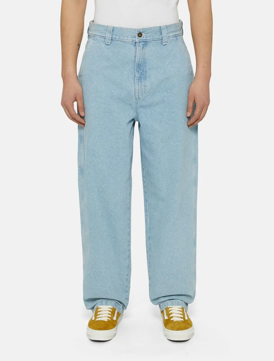 dickies pantalon madison baggy fit denim vintage blue