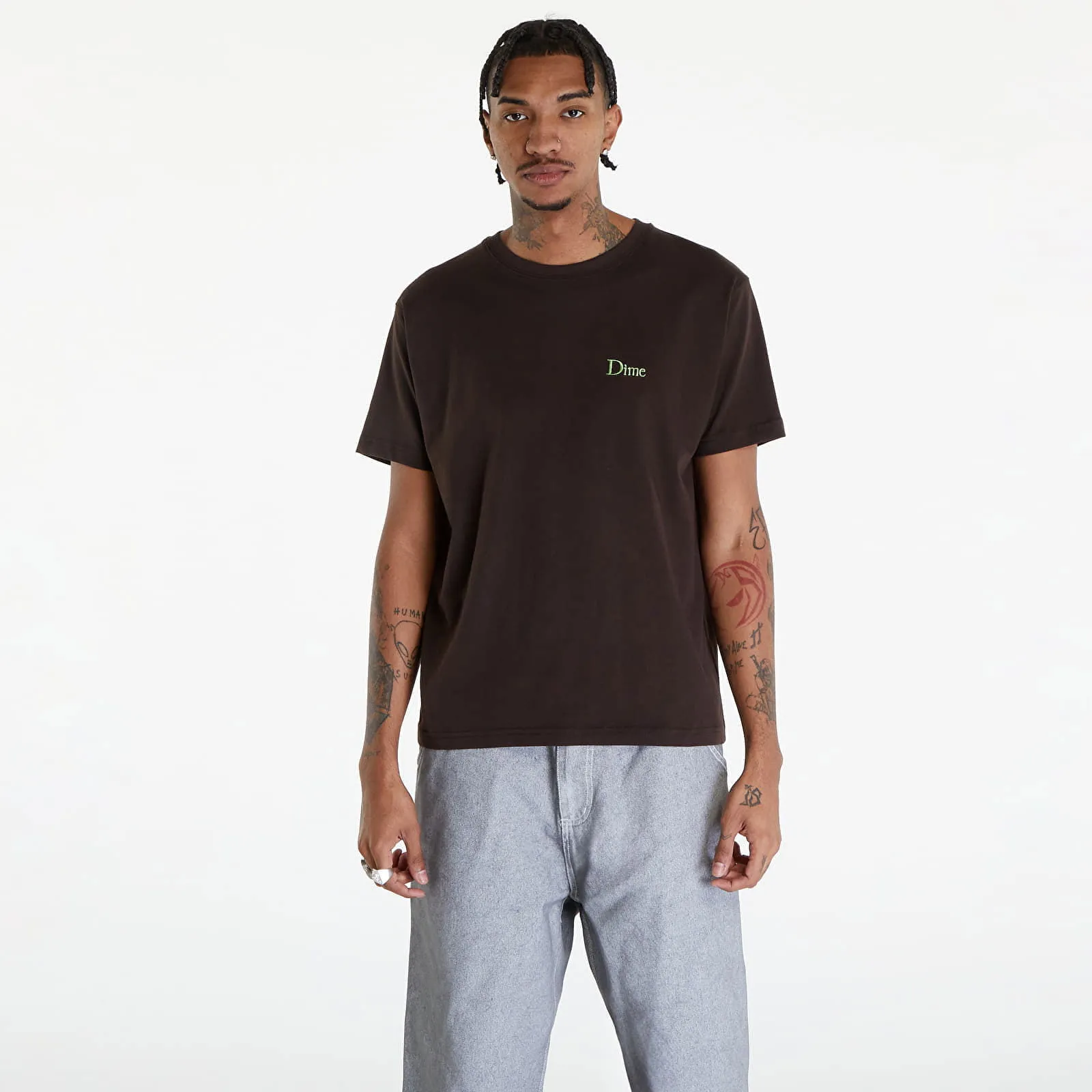 DIME CLASSIC SMALL LOGO TSHIRT DEEP BROWN
