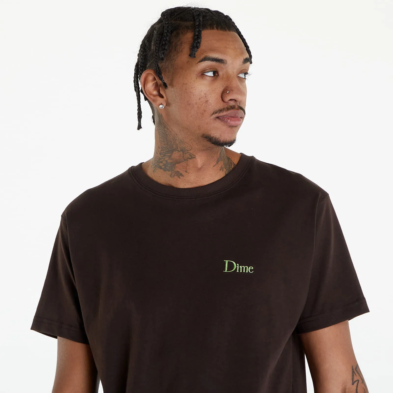 DIME CLASSIC SMALL LOGO TSHIRT DEEP BROWN