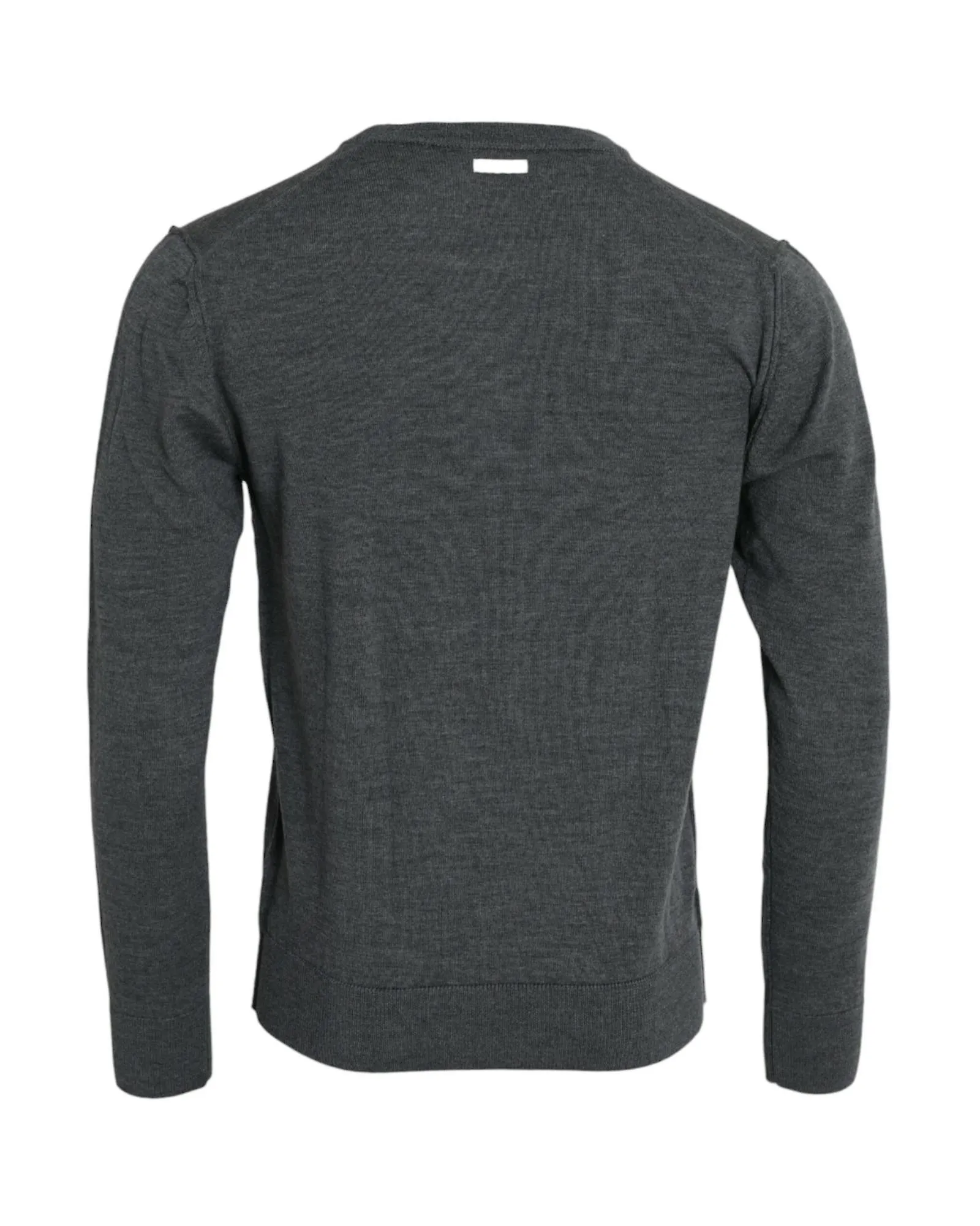Dolce & Gabbana Dark Gray Wool Crew Neck Pullover Sweater