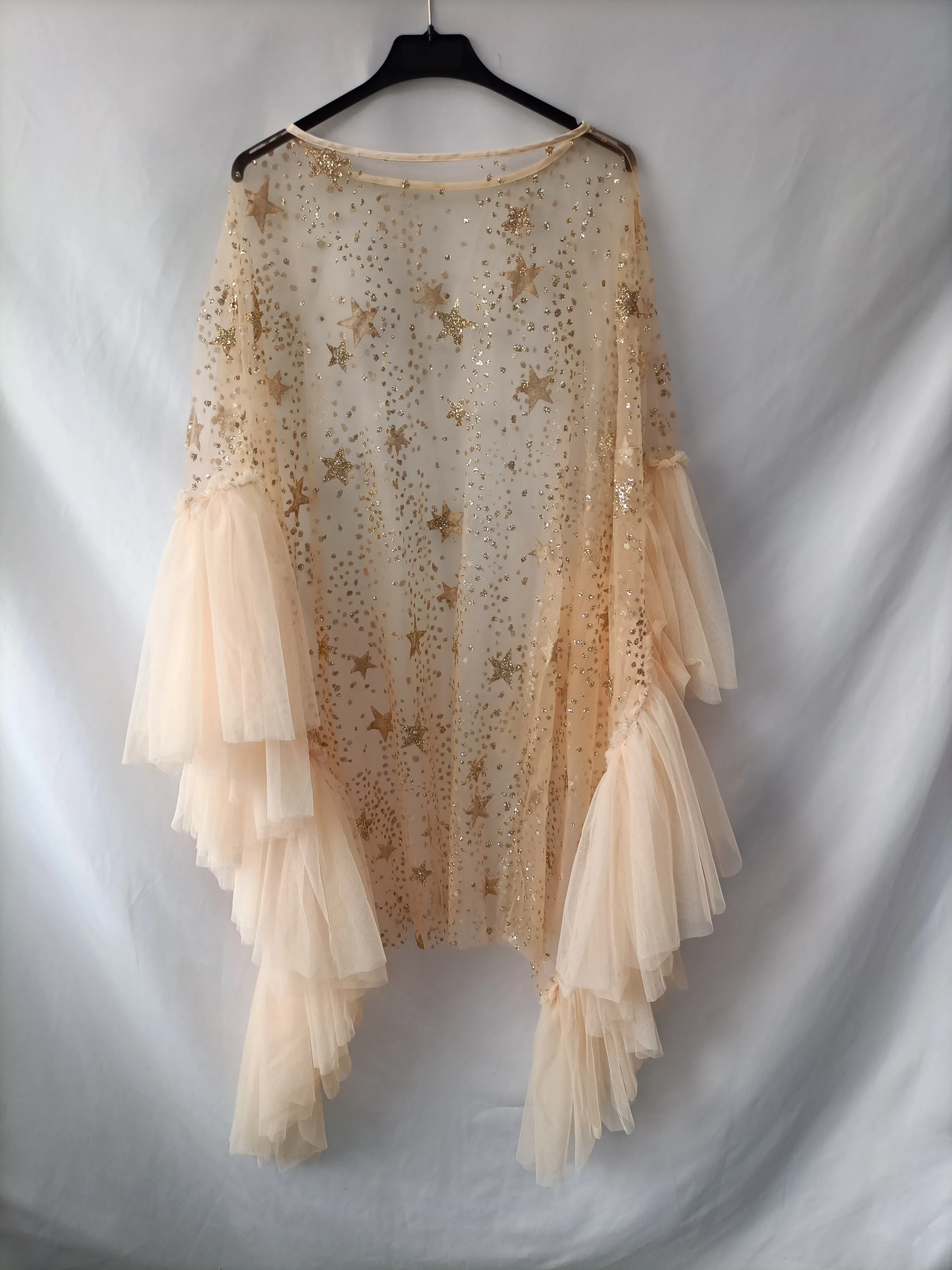DROLIO.Vestido tull transparente lentejuelas TU(s/m/l)