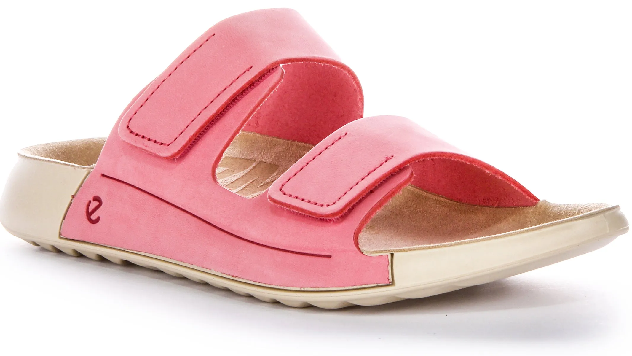 Ecco 2nd Cozmo W Mulas cómodas de cuero nobuck para mujer con doble correa en hielo rosa