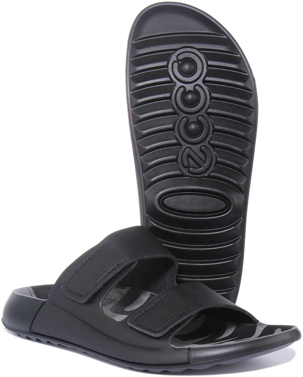 Ecco 2nd Cozmo W Mulas cómodas de cuero nobuck para mujer con doble correa en hielo rosa
