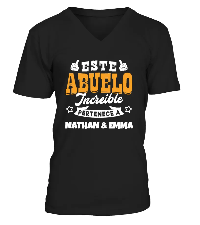 Este abuelo increíble pertence a Nathan & Emma Camiseta cuello en V Unisex