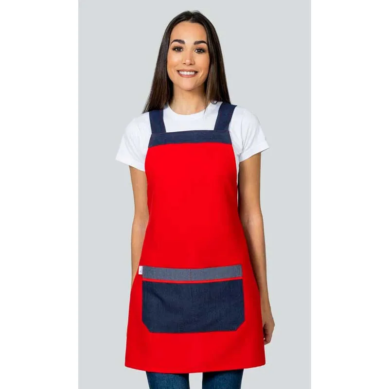 ESTOLA COMBINADA ROJA Y MARINO DENIM  MAGASA