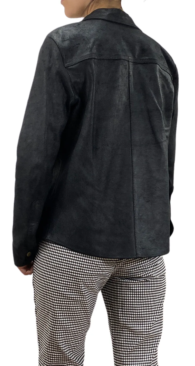 EU Camisa Cuero Negra